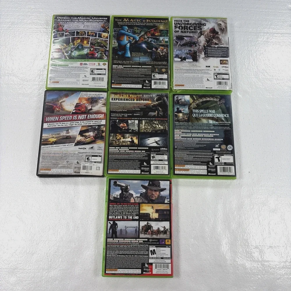 LOT OF 7 Xbox 360 games: Call of Duty, Lego, Harry Potter, Red Dead Redemption +